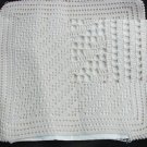 Hand crocheted pillow sham top & back ecru 13 x 13 inch