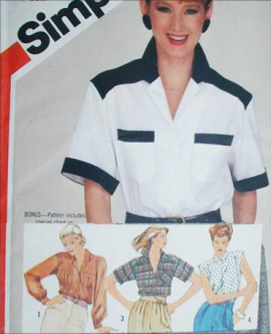 Simplicity 6018 misses blouse sewing pattern sz 8 B 31 1/2 uncut