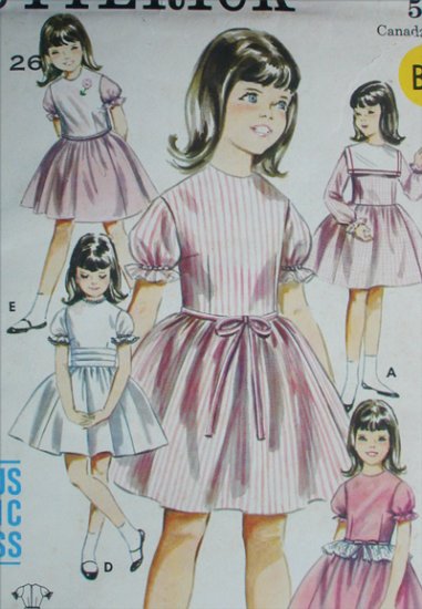 Butterick 3345 vintage sewing pattern child dress sz 8 B26 uncut