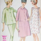 McCall 7291 vintage 1964 sewing pattern woman robe pajamas gown size 10 bust 31