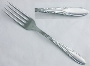 Arnbee AB2 stainless flatware fork plume handle