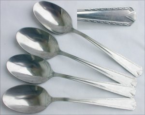 4 Gailstyn stainless flatware tablespoons soup spoons GAS1