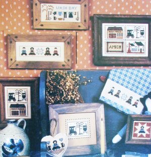 Cross stitch leaflet The Amish V miniatures 8 patterns Homespun Elegance