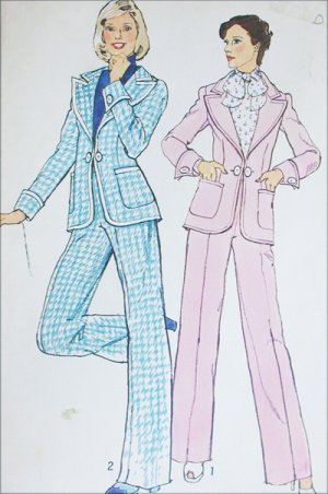 Simplicity 6293 vintage 1974 sewing pattern misses pant suit size