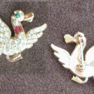 Costume jewelry pin rhinestone goose gold tone setting Costume jewelry pin rhinestone goose gold tone setting