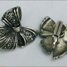 Avon clip earrings silver tone metal bows 1990