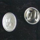 Initial L stud lapel tack pin silver tone oval Initial L stud lapel tack pin silver tone oval