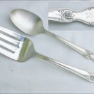 International Silver Old Company Plate Signature serving fork and teaspoon monogram R