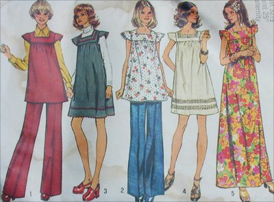 Simplicity 5756 vintage 1973 sewing pattern misses maternity dress ...