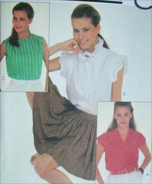 McCall 8069 sewing pattern 1982 buttoned blouse size 12
