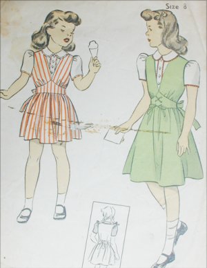 Vintage DuBarry sewing pattern 1943 classic girls jumper & blouse size 8 B26