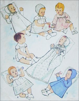 Simplicity 6072 sewing pattern baby wardrobe size 6 months