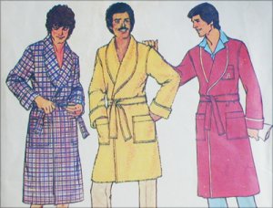 Simplicity 7080 vintage sewing pattern mans robe size large 42 44