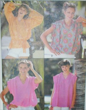 Simplicity 8574 sewing pattern misses pullover tops size 10 to 12 UNCUT