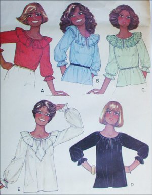 McCall 5913 sewing pattern misses blouses pullover ruffles size 10 UNCUT