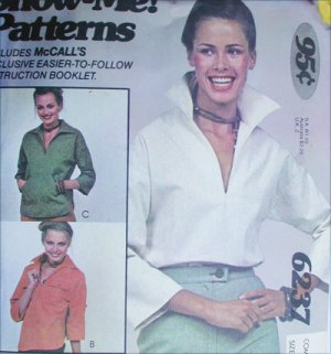 McCall 6237 Show Me sewing pattern misses blouse shirt size 8 10 12 UNCUT