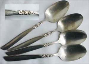 Oneida Silverplate flatware South Seas 1955 pattern 4 tablespoons