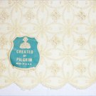 Vintage table runner cloth Pilgrim USA label ecru with darker beige design 40x13.5 inches