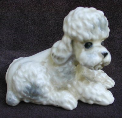 Vintage ceramic poodle dog from salt & pepper Japan