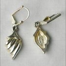 Napier signed earrings silver tone pierced ears 1 1/4 inches long