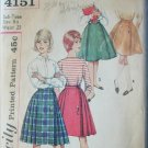 Simplicity 4151 vintage 1950s sewing pattern bandstand skirt sub teen 8S W23 Simplicity 4151 vintage 1950s sewing pattern bandstand skirt sub teen 8S W23