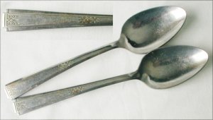 National Stainless  NS Co diamond design two tablespoons