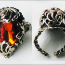 Gorgeous topaz adjustable ring probably West Germany detail metal work jewelry Gorgeous topaz adjustable ring probably West Germany detail metal work jewelry