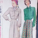 Simplicity 1742 vintage 1946 sewing pattern lumber jacket skirt size 16 B34