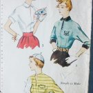 Simplicity 3381 vintage 1950 sewing pattern woman's blouse size 13 bust 31 Simplicity 3381 vintage 1950 sewing pattern woman's blouse size 13 bust 31