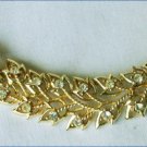 Vintage choker necklace rhinestone flower center spray gold tone vintage jewelry