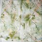Symphony scarf Arnel nylon moss green print 20 x21 inches