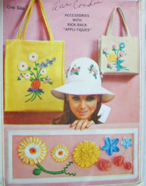 Simplicity 6430 vintage 1966 sewing pattern hat bags with transfers
