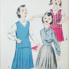 Vintage Advance 8719 sewing pattern circa 1950s girls skirt jerkin blouse size 10 B28 Vintage Advance 8719 sewing pattern circa 1950s girls skirt jerkin blouse size 10 B28