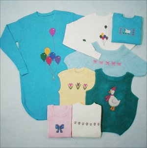 Lucky Duck cross stitch patterns sweaters baby shirts leaflet