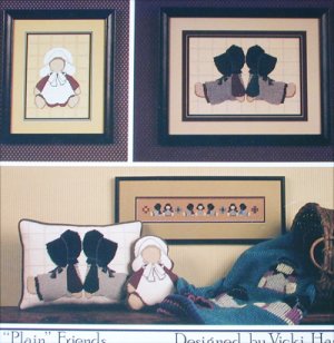 Cricket Collection Just Plain Friends cross stitch Amish designs leaflet 15