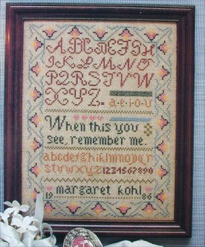 Cross stitch pattern leaflet Rememberance sampler