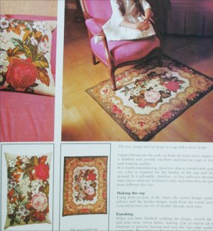 Golden Hands craft pattern booklet Vol 2 part 21 cross stitch rose rug pillow needlepoint