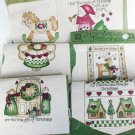 6 Homespun fabric patches Christmas for appliques quilts or accents