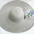 Large gray wide brim picture hat straw like look excellent condition Large gray wide brim picture hat straw like look excellent condition