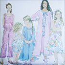 Simplicity 9292 girls sleepwear nightgown pajamas robe sizes 3 4 5 6 UNCUT pattern