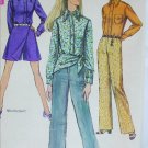 Simplicity 8400 misses mini pantskirt shirt hiphugger pants scarf size 14 B36 vintage 1969 pattern