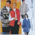 McCall 2411 misses mens unlined jacket vest sizes S M L UNCUT sewing pattern