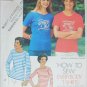 Simplicity 7290 T shirts sewing pattern size M chest bust 35 to 36 1/2 inches stretch knits