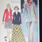 Simplicity 5212 misses blazer skirt pants size 12 vintage 1972 sewing pattern