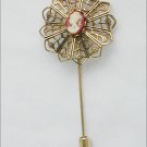 Cameo stick pin in filigree setting gold tone jewelry Cameo stick pin in filigree setting gold tone jewelry