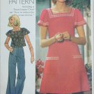 Simplicity 6508 misses dress top size 16 B38 with embroidery transfer 1974 pattern