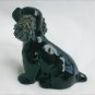 Black poodle figuine spaghetti trim ears ceramic dog