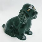 Black poodle figuine spaghetti trim ears ceramic dog Black poodle figuine spaghetti trim ears ceramic dog