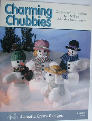 Charming Chubbies knitting pattern for snowman family snow man woman