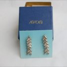 Avon silver tone dangles earrings center rhinestone MIB Avon silver tone dangles earrings center rhinestone MIB